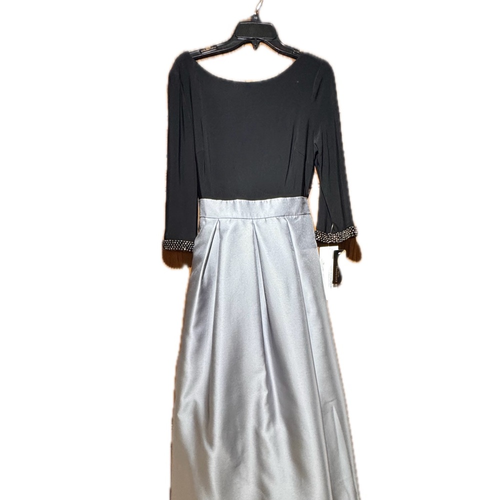 Elegant Black and Silver Formal Evening Gown